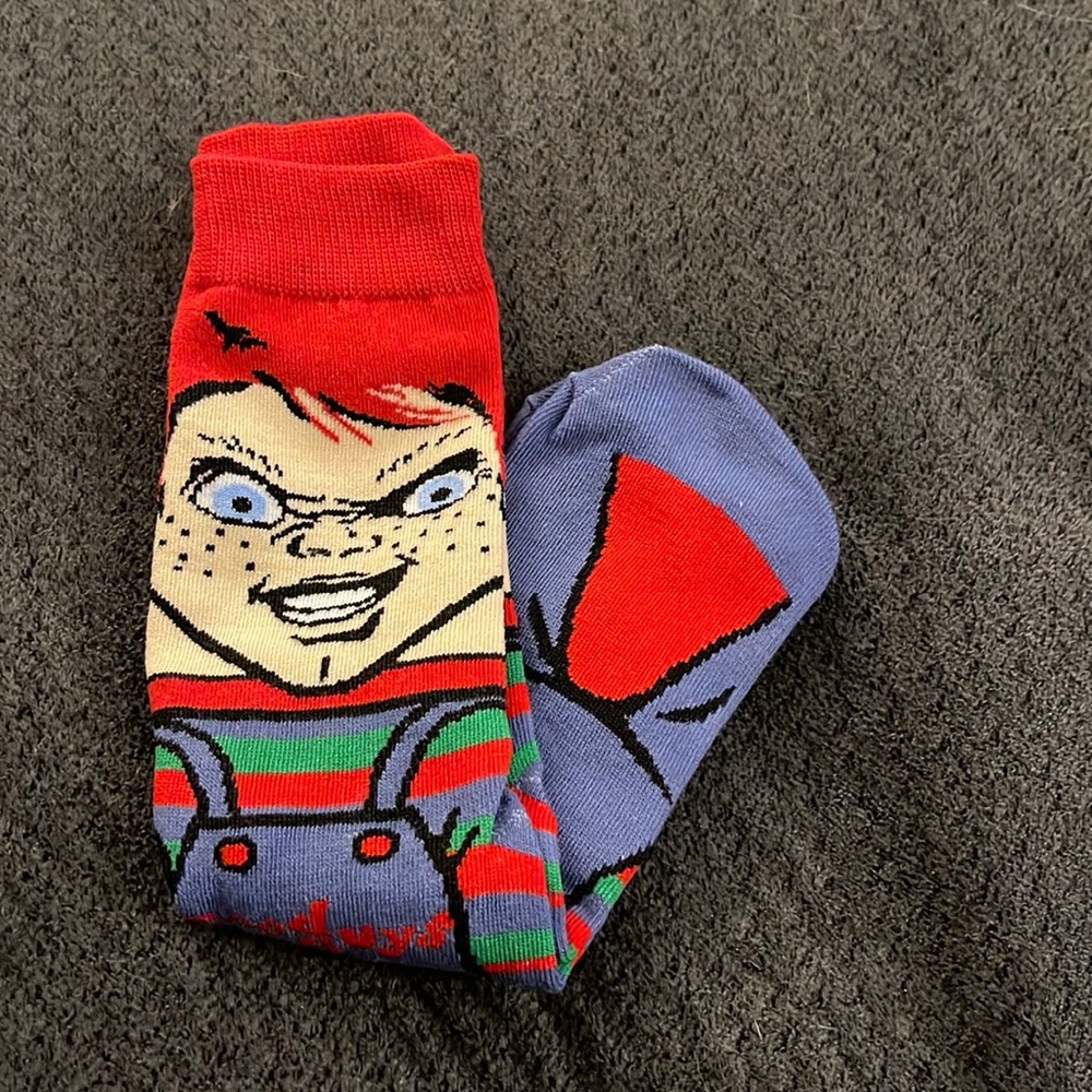 New Ladies Chucky Socks Halloween good guys overall D22